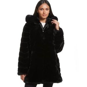✨BRAND NEW✨ XL BLACK GALLERY NEW YORK FAUX FUR HOODED COAT